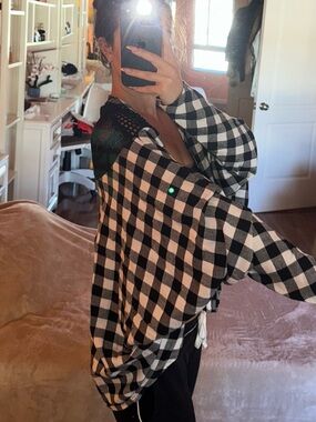 Millau Black & White Buffalo Plaid Lightweight Shirt Jacket